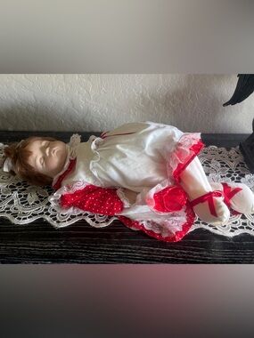 Vintage soft body porcelain face and hands heavy weighted Baby doll